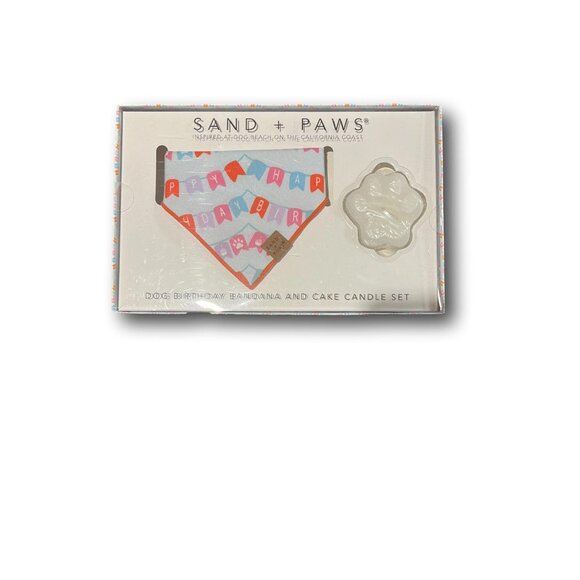 BOGO NIB Sand & Paws Dog Birthday Bundle (Bandana & Candle) - Picture 1 of 5